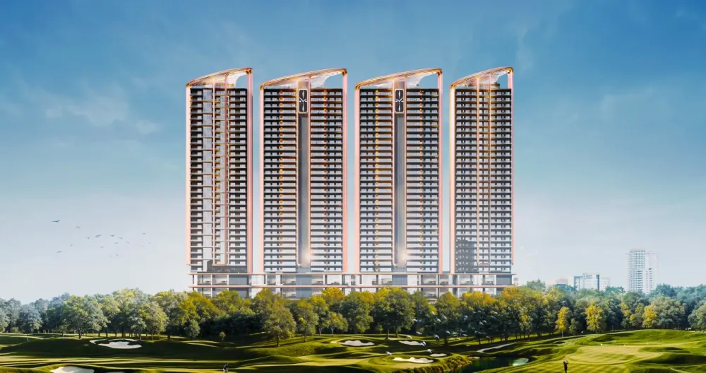 Four M3M Jacob & Co residential towers overlooking the golf course, Noida