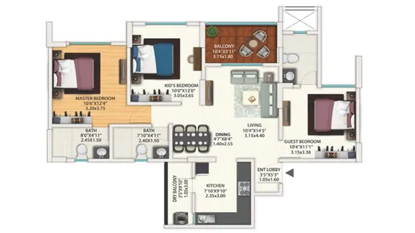 M3M Jacob & Co 4 BHK floor plan (blurred preview)